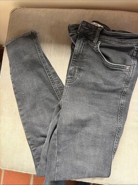 Free People Skinny Jeans in Washed Charcoal Gray